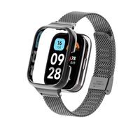 T-BLUER Compatible with Xiaomi Redmi Watch 3 Active Strap,Stainless Steel Metal Replacement Band Bracelet Wristband Accessories for Redmi Watch 3 Active Smart Watch,Black