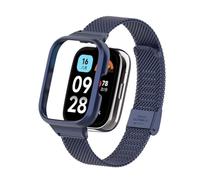 T-BLUER Compatible with Xiaomi Redmi Watch 3 Active Strap,Stainless Steel Metal Replacement Band Bracelet Wristband Accessories for Redmi Watch 3 Active Smart Watch,Dark Blue