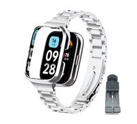 T-BLUER Compatible with Xiaomi Redmi Watch 3 Active Strap,Stainless Steel Metal Replacement Bracelet Band Accessories for Redmi Watch 3 Active Smartwatch Silver