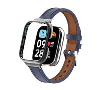 T-BLUER Strap Compatible with Xiaomi Redmi Watch 3 Active,Leather Replacement Bracelet Band Wristband Accessories with Metal Frame for Redmi Watch 3 Active Smartwatch,Blue