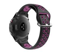 T-BLUER Watch Band Compatible for Garmin Fenix 5s Strap,Breathable Silicone Replacement Wristband Bracelet Accessory for Garmin Fenix 5s /Fenix 5s Plus,Black Purple