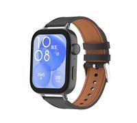T-BLUER Watchband Compatible with Huawei Watch Fit 3 Strap,Leather Replacement Bracelet Band Accessories for Huawei Watch Fit 3 Black