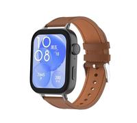 T-BLUER Watchband Compatible with Huawei Watch Fit 3 Strap,Leather Replacement Bracelet Band Accessories for Huawei Watch Fit 3 Brown
