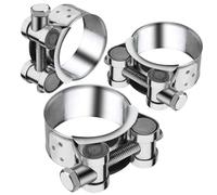 T Bolt Hose Clamps 44-47mm Exhaust Pipe Clamp 3 Pieces Heavy Duty Tube Clamps 304 Stainless Steel Bolt Clip Band Width 22mm for Exhaust Hose Water Pipe Attachment