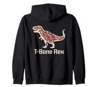 T-bone Steak Dino Tbone T Bone Meat Beef Dinosaur Foodie Zip Hoodie