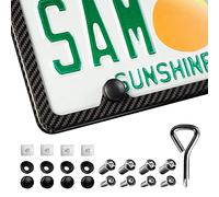 T-carbon Real Carbon Fiber License Plate Frame, Slim Edge License Plate Frames, High Gloss Finish License Plate Holder with Mounting Tools, Car License Plate Cover Fit for US CAN Vehicles 4 Holes 1Pcs