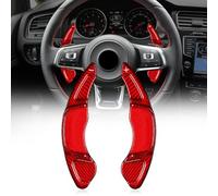 T-carbon Real Carbon Fiber Paddle Shifter Extension Cover Compatible with Volkswagen Golf 7 MK7 GTD GTE GTI R-Line POLO GTI Scirocco Sagitar GLI 2013-2019 Steering Wheel Paddle Shift Cover(Red)