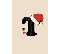 T Christmas Notebook | Personalized Initial Journal with Santa Hat & Snowman | Monogram Holiday Gift | Monochrome Minimalist Design | 400 Pages College Ruled