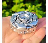 T-Conceal EDC Fidget Sliders Open Armor Spinning TopFidget Toys Stress Relief For Adults Magnetic Metal (Silver)
