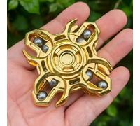 T-Conceal EDC Fidget Sliders Tuning Fork Fingertip Gyroscope Stress Relief Toys for Adults Enhance Concentration and Relaxation Long Spin Time Magnetic Metal Toys (Yellow)