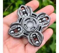 T-Conceal EDC Fidget Sliders Tuning Fork Fingertip Gyroscope Stress Relief Toys for Adults Enhance Concentration and Relaxation Long Spin Time Magnetic Metal Toys (Grey)