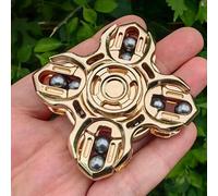 T-Conceal EDC Fidget Sliders Tuning Fork Fingertip Gyroscope Stress Relief Toys for Adults Enhance Concentration and Relaxation Long Spin Time Magnetic Metal Toys (Gold)