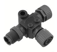 T Connector For NMEA 2000, 3 Hose Pipe Connector T-Piece Splitter Connector,5 Pin Marine Connector,M12-Thread IP67 Waterproof For Garmin Networks
