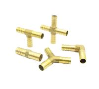 T-connector4mm 5mm 6mm 8mm 10mm 12mm 14mm 16mm 19mm 25mm Hose Barb Brass Barbed Straight Elbow Tee Y 2 3 4 Way Pipe Fitting Connector(4,19mm)(T 3 Way,6mm)