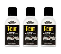 T-Cut Perfect Bumper & Trim Permanent Black Vinyl Restorer & Reviver 350Ml X3