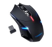 T-DAGGER Wireless Gaming Mouse- USB Cordless PC Computer Mice with LED Red Backlit, Ergonomic Silent Gamer Laptop Mouse with 7 Silent Click Buttons, 5 Adjustable DPI Plug & Play for PC, Windows, Mac