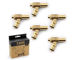 T-DOC 15mm Drain-Off Valve from TeslaUK - Premium Model with Hozelock Connection. Leak-Free. No More perished and Stuck washers. Pack of 5