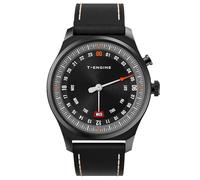 T-ENGINE Watches for Men Quartz 50M Waterproof with Leather Band,24Hour System Mens Watches Business Work Sport Casual Dress Men's Wrist Watches Elegant Gift for Men, Black Case+Black Band