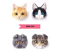 T.F GHG DIY Wool Needle Felting Kit with Basic Needle Felting Tools,Video Tutorial,Easy for Beginners, Felted Cat Kitten Brooch (4 in 1 B Set)