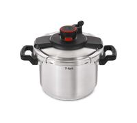T-fal Clipso Stainless Steel Pressure Cooker 8 Quart Induction Compatible Secure locking System One Hand System Fast Cooking Recipe Book Included