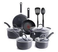 T-fal E765SC Ultimate Hard Anodized Nonstick 12 Piece Cookware Set, Dishwasher Safe Pots and Pans Set, Black