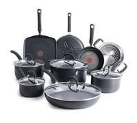 T-fal E765SEFA Hard Anodized Cookware Set, Nonstick Pots and Pans Set, 14 Piece, Thermo-Spot Heat Indicator, Gray