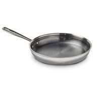 T-fal HybridMesh Tri-Ply Stainless Steel Fry Pan 12 Inch, Induction Oven Safe 500F, Metal Utensil Safe, Platinum Non Stick, Ideal For Searing, Sauteing & Frying, Cookware, Dishwasher Safe Silver/Black