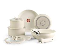 T-FAL Ingenio Essentials Cookware Set with Detachable/Removable Handle 11 Piece, Granite Titanium Non Stick, Oven Broiler Safe 500F, Stackable, Pots and Pans Set, Frying Pans, Dishwasher Safe, Beige