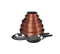 T-fal Ingenio Expertise Non Stick Cookware Set 14 Piece, Induction, Oven Broiler Safe 500F, Stackable, Pots and Pans, RV, Camping, Fry Pans, Dishwasher Safe, Detachable/Removable Handle, Copper