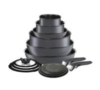 T-fal L817SE74 Ingenio Essential Colors Cookware Set, Aluminum, Gray