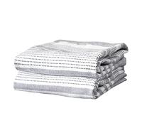 T-Fal Premium Dual-Sided Skipping Striped Kitchen Towels (2-Pack), 18" x 28", Highly Absorbent, Long-Lasting, Reversable 100% Flat-Weave Cotton Dish Towels, Hand Towels, Bar Towels, Graphite