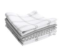 T-fal Premium Waffle Dish Cloths: Highly Absorbent Super Soft - 100% Cotton 12""x13"" Flat Waffle Dish Cloth for Cleaning & Drying (4-Pack) Grey
