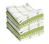 T-fal Premium Waffle Dish Cloths: Highly Absorbent Super Soft Long Lasting - 100% Cotton 12""""x13"""" Towel for Cleaning & Drying (8-Pack) Green