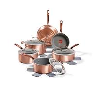 T-Fal Preserve Ceramic, Non Stick Cookware Set 13-Piece, Oven & Broiler Safe up to 350°F, Includes Stockpot, Saucepans, Frying Pans, Protectors, Pots and Pans, Rose Gold