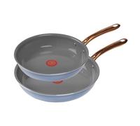 T-Fal Preserve Ceramic Nonstick Frying Pan 2-Pc Set 8.5"""" & 11"""" Made without PFOA and PTFE Oven Broiler Safe up to 350F Cookware InoCeram Gl