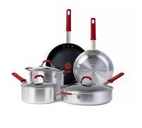 T-Fal Professional VX3 Brushed Nonstick with Stainless Steel Handle Cookware Set 8 Piece, Oven Broiler Safe 400F, Cookware, Pots and Pans, Restaurant