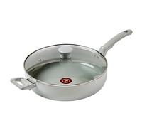 T-fal Refresh Ceramic, Ceramic Non Stick Fry Pan 12 Inch, Oven Broiler Safe 350F, Cookware, Nonstick Kitchen Pan, Versatile Frying Pan, Skillet, Healthy Cooking, Pots and Pans, Moon Gray