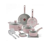T-fal Refresh Ceramic Ceramic Non Stick Jumbo Cooker w/Lid 5 Quart Oven Broiler Safe 350F Dusty Rose