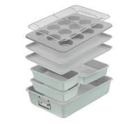 T-fal Refresh Ceramic Nonstick Baking Pans Set (8 pc), Baking Sheets, Roasting Pan, Cooling Rack, 12-Cup Muffin Pan, Square Baking Pans, Stackable Bakeware Set, Made Without PFOA and PTFE, Mint Green