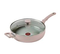 T-fal Refresh Ceramic Nonstick Saute Pan with Lid 5 Qt Made without PFOA and PTFE Oven and Broiler Safe up to 350F Cookware Frying Pan Stay-C