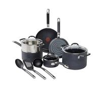 T-fal Stone Force Platinum Non Stick Cookware Set 12 Piece, Oven Broiler Safe 400°F, Kitchen Cooking Set w/Fry Pans, Saucepans, Dutch Oven, Tools, Steamer Insert, Lids, Cookware, Dishwasher Safe Black