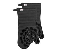 T-fal Textiles 2-Pack Medallion Design 100-Percent Cotton and Silicone Oven Thumb Mitt, Charcoal, 2 Pack
