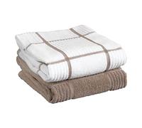 T-Fal Textiles 2-Pack Parquet, Cotton, Gray, Solid/Check-2 Pack