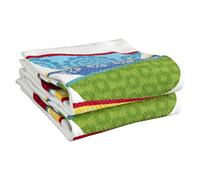 T-Fal Textiles Double Sided Print Woven Cotton Kitchen Dish Towel Set, 2-pack, 16" x 26", Dish Stack Print