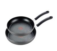 T-fal 8400001950 E765S274 Ultimate Hard Anodized Scratch Resistant Titanium Nonstick Thermo-Spot Heat Indicator PFOA Free 10/12-Inch Cookware Set, 2-Piece, Gray, Aluminum
