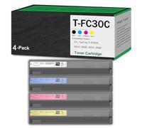T-FC30C High Yield Toner Compatible Replacement for T-F505K T-F505C T-F505M T-F505Y Toner For Toshiba E-STUDIO 2051C 2050C 2551C 2550C Multifunction Machine Printer, With Chip,4Color-Small Yield