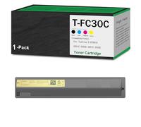 T-FC30C High Yield Toner Compatible Replacement for T-F505K T-F505C T-F505M T-F505Y Toner For Toshiba E-STUDIO 2051C 2050C 2551C 2550C Multifunction Machine Printer, With Chip,Yellow-Small Yield