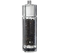 T&G 12649 Classic Hexagonal Straight-Sided Clear Acrylic 2-in-1 Combi Pepper Mill and Salt Shaker, 16 cm