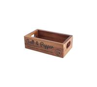 T&G Acacia Food Glorious Food ‘Salt & Pepper’ Mill Crate/Work Surface and Dining Table Protector, 16 x 9 x 5 cm (27050)