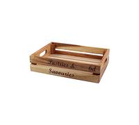 T&G Baroque Medium Crate - Pastries & Savouries In Rustic Acacia | L300 x W210 x H70mm | 09709
